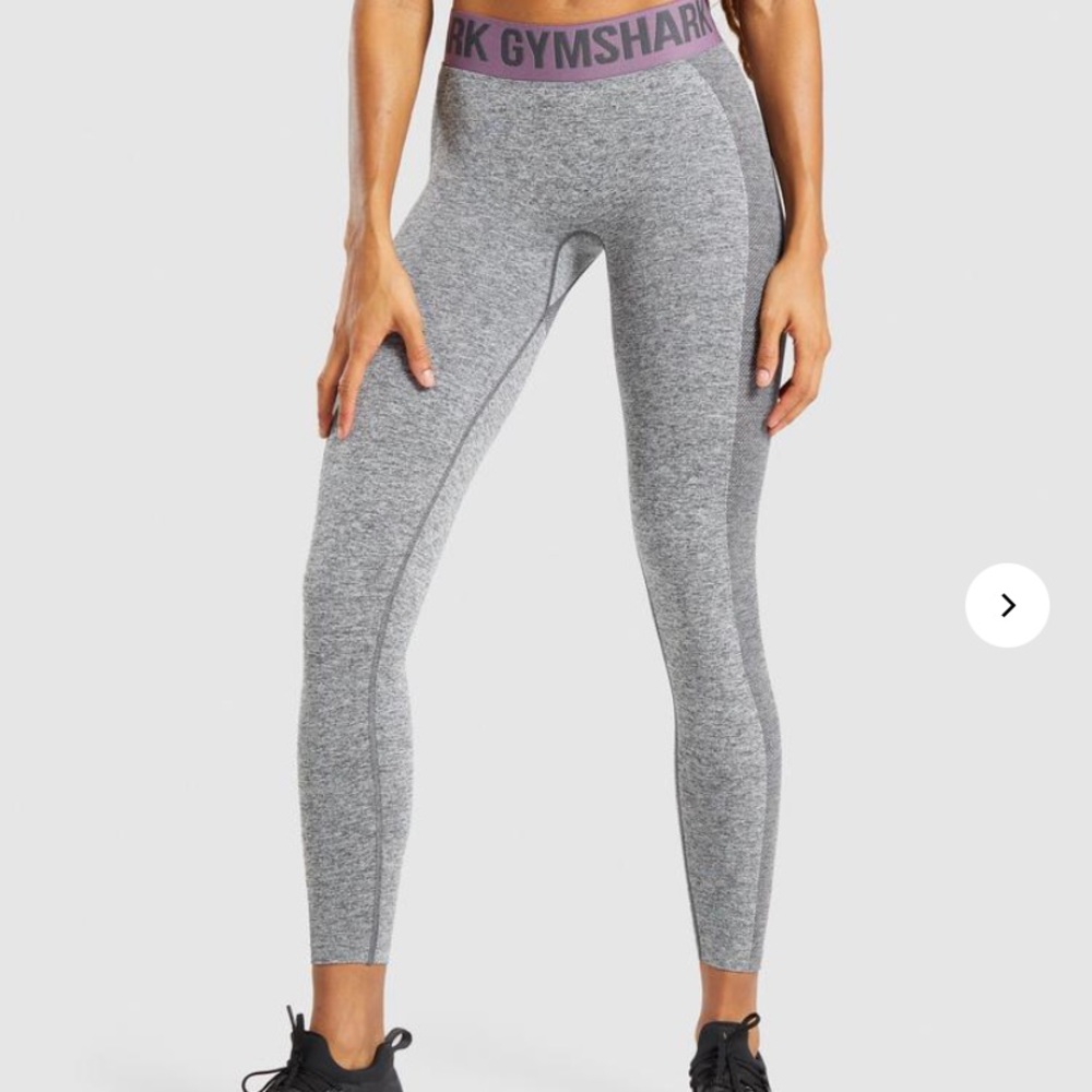Gymshark charcoal marl/pink mid rise legging